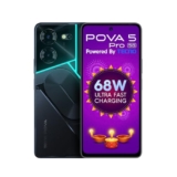 TECNO Pova 5 Pro 5G (Dark Illusion, 8GB RAM,128GB Storage)| Segment 1st 68W Ultra Fast Charging | 50MP AI Dual Camera | India’s 1st Multi-Colored Backlit ARC Interface | 6.78”FHD+ Dot-in Display