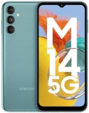 Samsung Galaxy M14 5G (Smoky Teal,4GB,128GB)|50MP Triple Cam|Segment’s Only 6000 mAh 5G SP|5nm Processor|2 Gen. OS Upgrade & 4 Year Security Update|12GB RAM with RAM Plus|Android 13|Without Charger